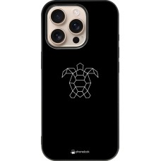 iPhone 16 Pro Case Hülle - Silikon schwarz Turtles lines on black