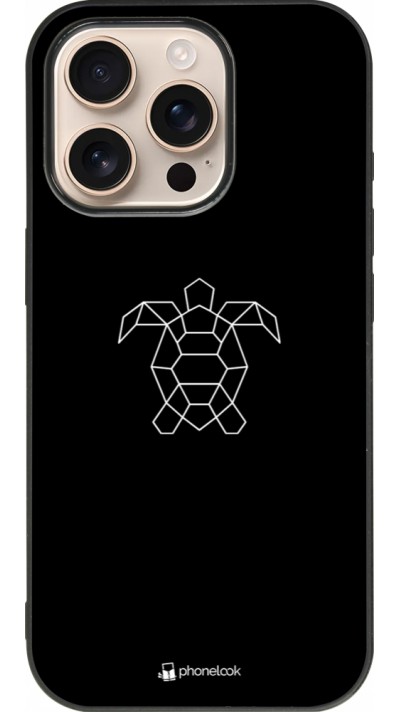 iPhone 16 Pro Case Hülle - Silikon schwarz Turtles lines on black