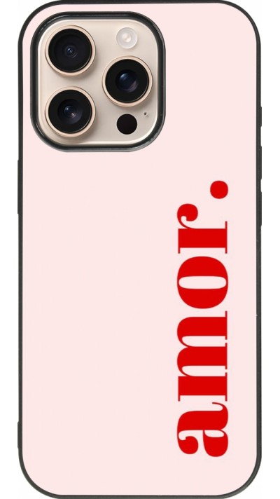 iPhone 16 Pro Case Hülle - Silikon schwarz Valentine 2024 amor