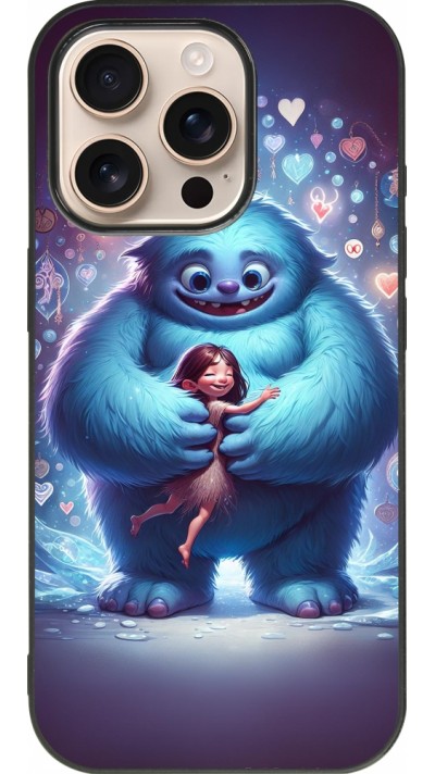 iPhone 16 Pro Case Hülle - Silikon schwarz Valentin 2024 Flauschige Liebe