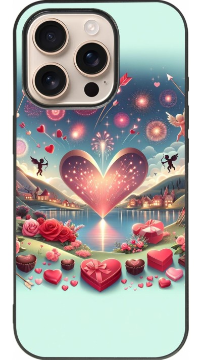 iPhone 16 Pro Case Hülle - Silikon schwarz Valentin 2025 Schick