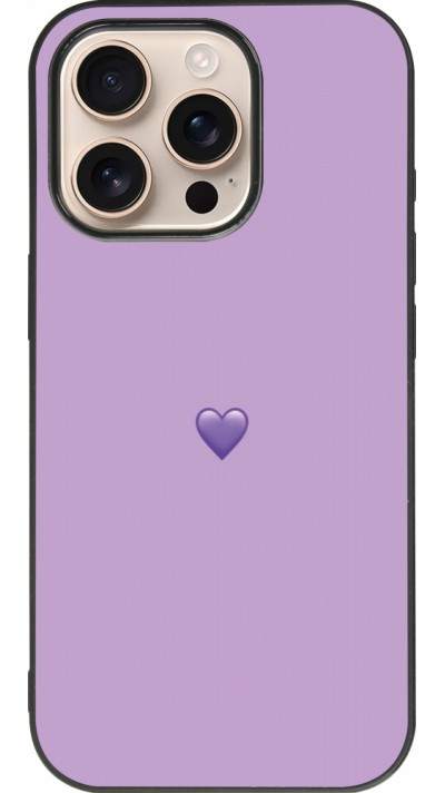 iPhone 16 Pro Case Hülle - Silikon schwarz Valentine 2023 purpule single heart
