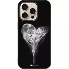 Coque iPhone 16 Pro - Silicone rigide noir Valentine 2022 Black Smoke