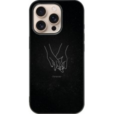 iPhone 16 Pro Case Hülle - Silikon schwarz Valentine 2023 hands forever