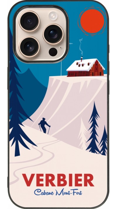 iPhone 16 Pro Case Hülle - Silikon schwarz Verbier Cabane Mont-Fort