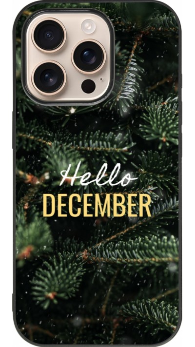 iPhone 16 Pro Case Hülle - Silikon schwarz Winter 25 Winter hello december
