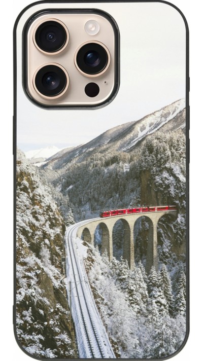 iPhone 16 Pro Case Hülle - Silikon schwarz Winter 25 Winter polar express
