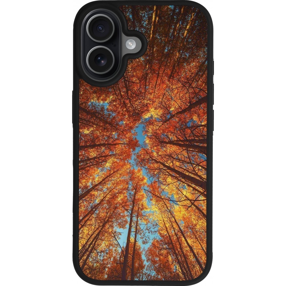 iPhone 17 Case Hülle - Silikon schwarz Autumn 25 Trees