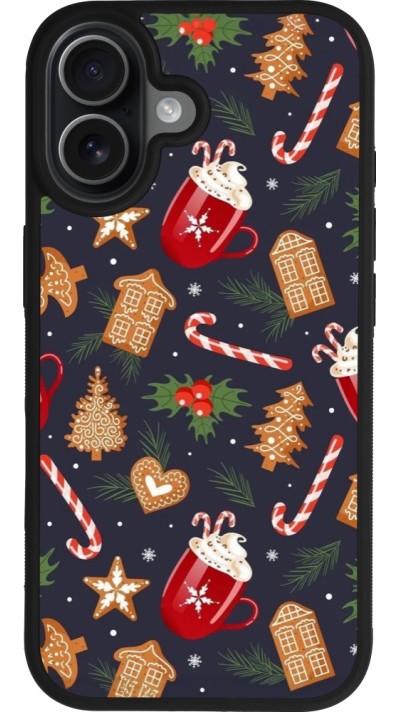 iPhone 17 Case Hülle - Silikon schwarz Christmas 25 Pattern Gingerbread House