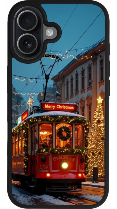iPhone 17 Case Hülle - Silikon schwarz Christmas 25 Xmas Train