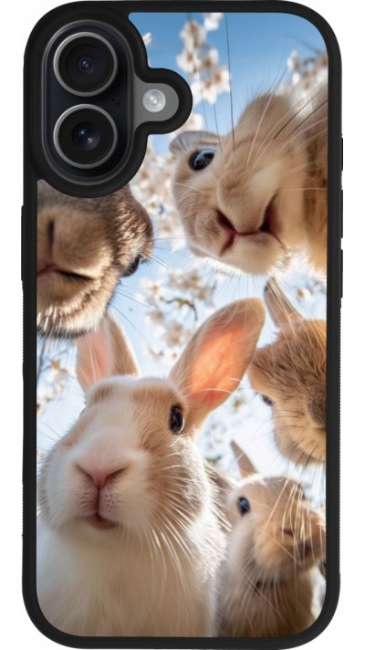 iPhone 17 Case Hülle - Silikon schwarz Easter 2026 Rabbits