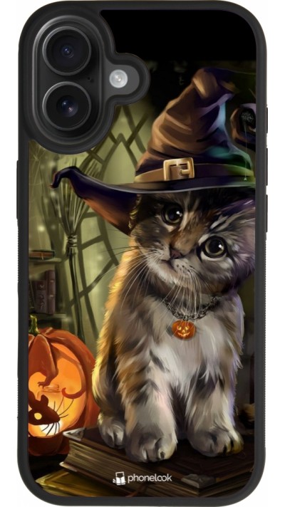 iPhone 17 Case Hülle - Silikon schwarz Halloween 21 Witch cat