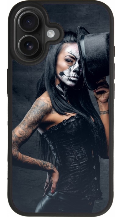 iPhone 17 Case Hülle - Silikon schwarz Halloween 22 Tattooed Girl