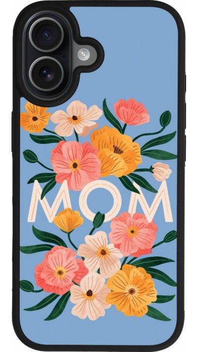 iPhone 17 Case Hülle - Silikon schwarz Mom 2026 Flowers