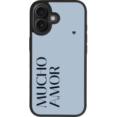iPhone 17 Case Hülle - Silikon schwarz Valentine 2024 mucho amor azul