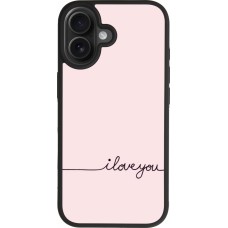 iPhone 17 Case Hülle - Silikon schwarz Valentine 2023 i love you writing
