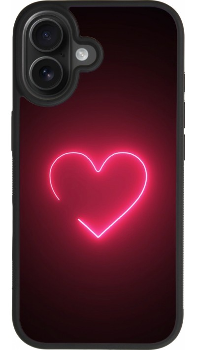 iPhone 17 Case Hülle - Silikon schwarz Valentine 2023 single neon heart