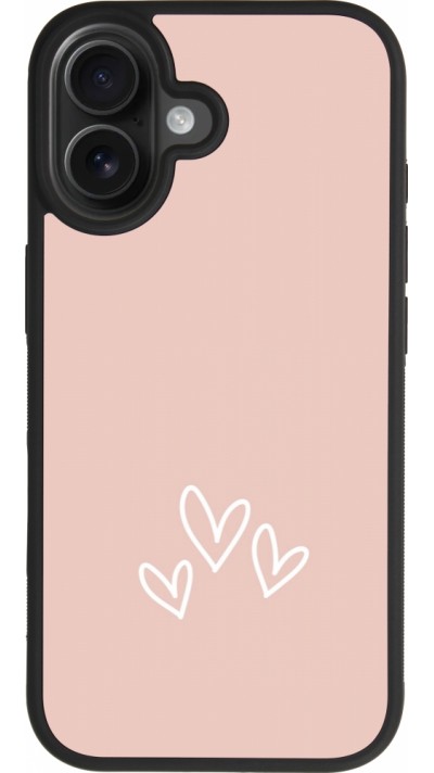 iPhone 17 Case Hülle - Silikon schwarz Valentine 2023 three minimalist hearts