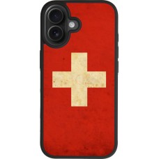 iPhone 17 Case Hülle - Silikon schwarz Vintage Flag SWISS