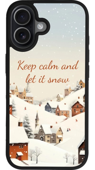 iPhone 17 Case Hülle - Silikon schwarz Winter 25 Winter Keep calm and let it snow