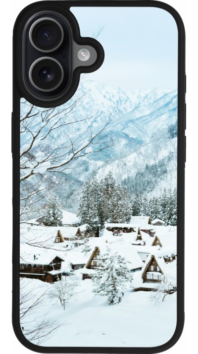 iPhone 17 Case Hülle - Silikon schwarz Winter 25 Winter snowy landscape