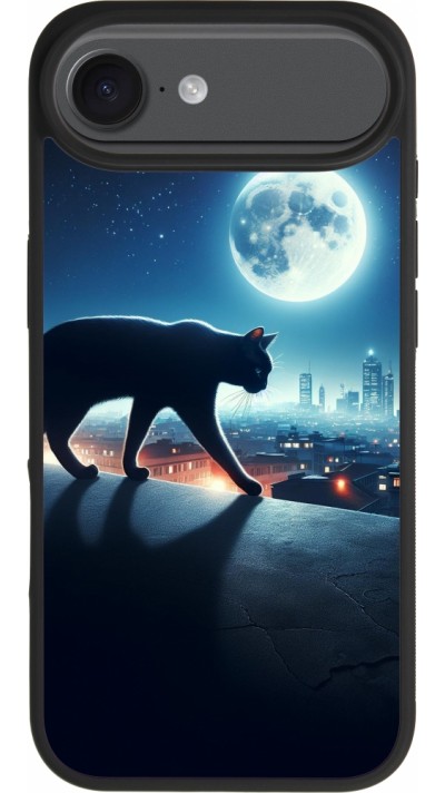 iPhone Air Case Hülle - Silikon schwarz Schwarze Katze unter dem Vollmond iPhone Air Case Hülle - Silikon schwarz Schwarze Katze unter dem Vollmond