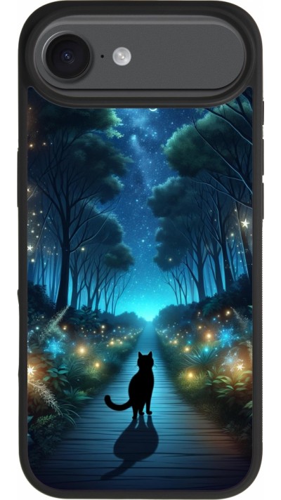 iPhone Air Case Hülle - Silikon schwarz Schwarze Katze Spaziergang iPhone Air Case Hülle - Silikon schwarz Schwarze Katze Spaziergang