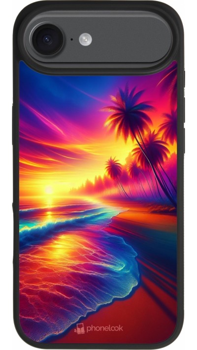 iPhone Air Case Hülle - Silikon schwarz Strand Sonnenuntergang auffällig