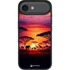 iPhone Air Case Hülle - Silikon schwarz Safari Sonnenuntergang Wildtiere