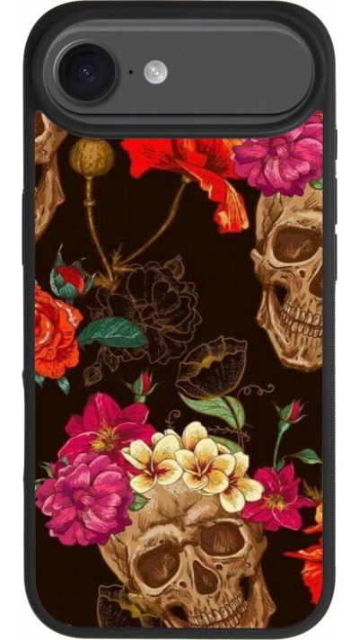 iPhone Air Case Hülle - Silikon schwarz Skulls and flowers iPhone Air Case Hülle - Silikon schwarz Skulls and flowers
