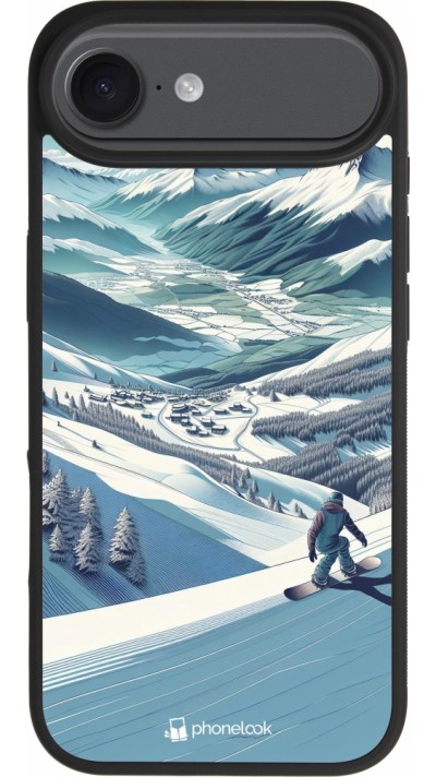 iPhone Air Case Hülle - Silikon schwarz Snowboarder Berg iPhone Air Case Hülle - Silikon schwarz Snowboarder Berg