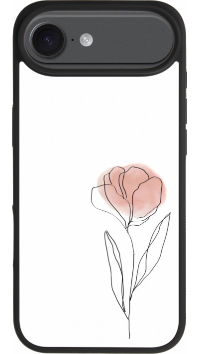 iPhone Air Case Hülle - Silikon schwarz Spring 23 minimalist flower