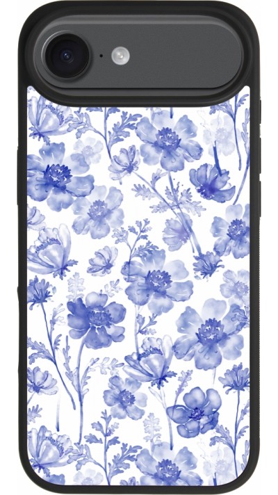 iPhone Air Case Hülle - Silikon schwarz Spring 23 watercolor blue flowers