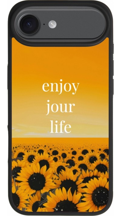 iPhone Air Case Hülle - Silikon schwarz Summer 2025 Enjoy your life