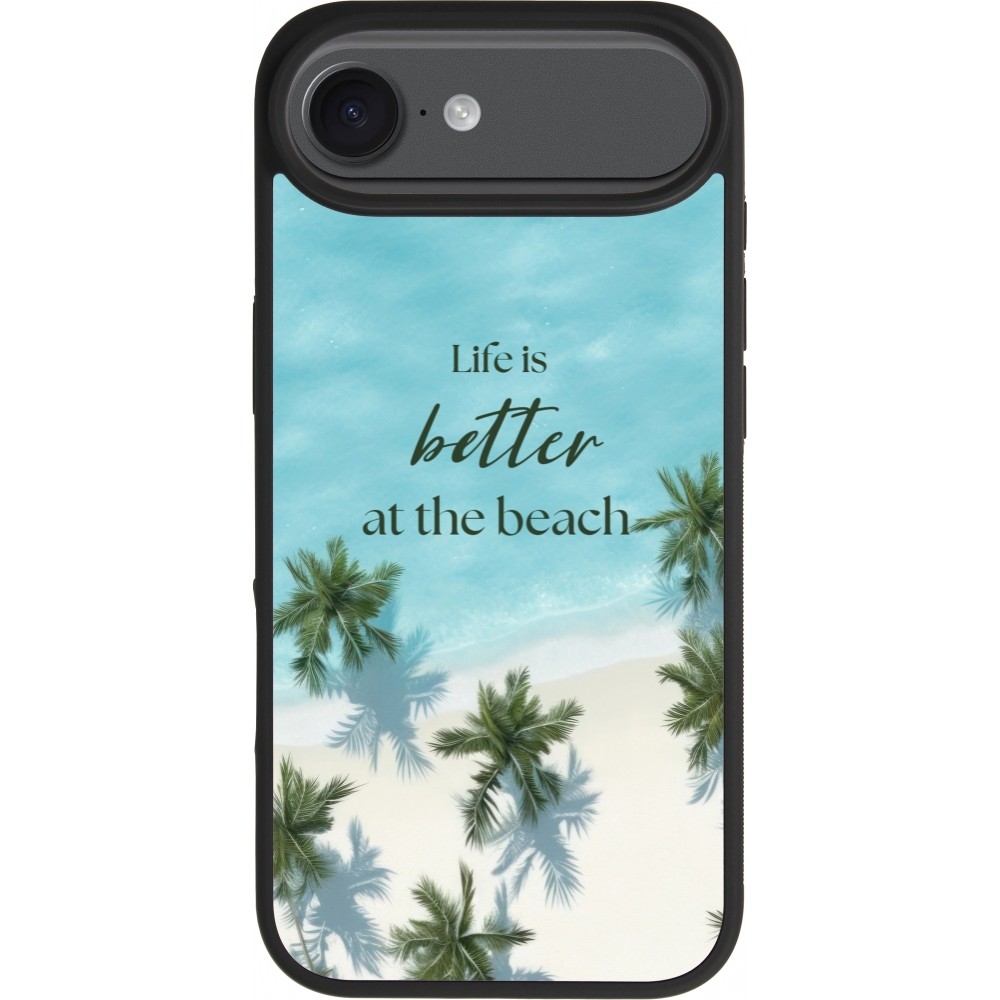 iPhone Air Case Hülle - Silikon schwarz Summer 2025 Life is better at the beach