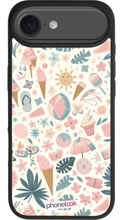 iPhone Air Case Hülle - Silikon schwarz Sommer Pink Muster iPhone Air Case Hülle - Silikon schwarz Sommer Pink Muster