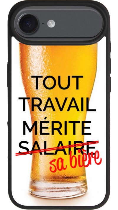 Coque iPhone Air - Silicone rigide noir Tout travail mérite sa bière