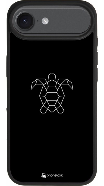 Coque iPhone Air - Silicone rigide noir Turtles lines on black