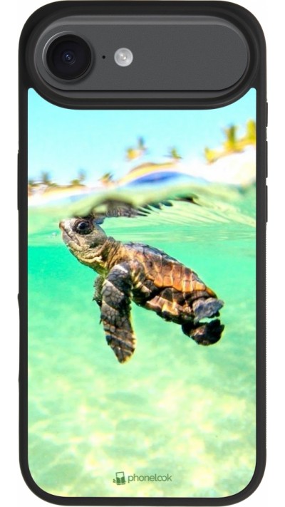Coque iPhone Air - Silicone rigide noir Turtle Underwater