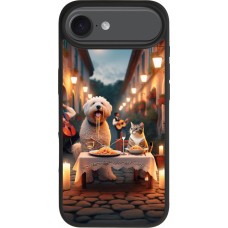 iPhone Air Case Hülle - Silikon schwarz Valentin 2024 Hund & Katze Kerzenlicht