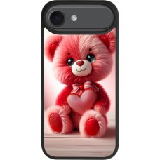 iPhone Air Case Hülle - Silikon schwarz Valentin 2024 Rosaroter Teddybär