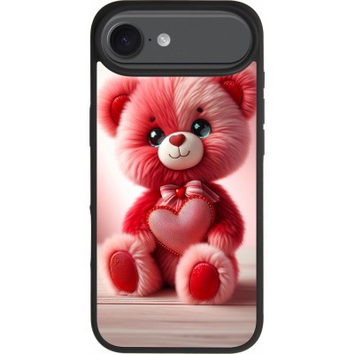 iPhone Air Case Hülle - Silikon schwarz Valentin 2024 Rosaroter Teddybär