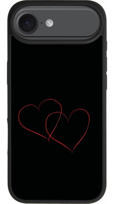Coque iPhone Air - Silicone rigide noir Valentine 2023 attached heart