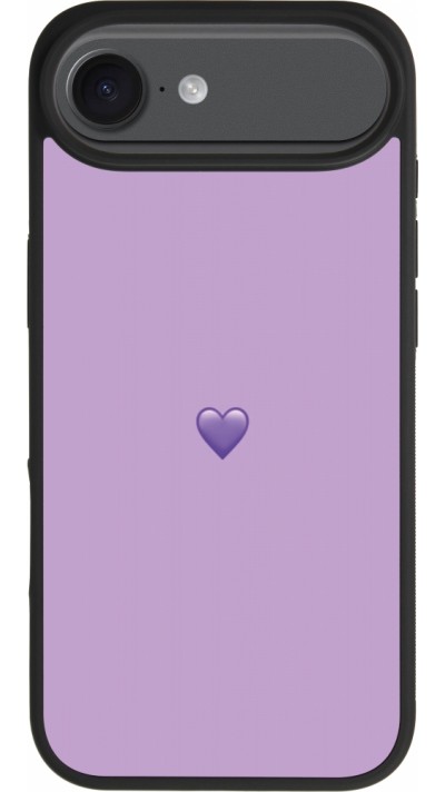 Coque iPhone Air - Silicone rigide noir Valentine 2023 purpule single heart