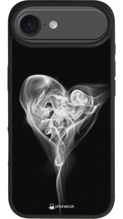 Coque iPhone Air - Silicone rigide noir Valentine 2022 Black Smoke