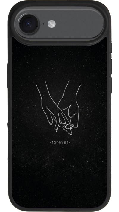 Coque iPhone Air - Silicone rigide noir Valentine 2023 hands forever