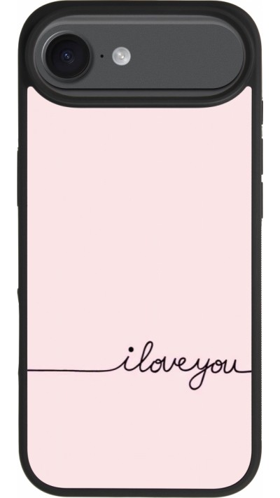 Coque iPhone Air - Silicone rigide noir Valentine 2023 i love you writing