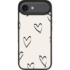 iPhone Air Case Hülle - Silikon schwarz Valentine 2023 minimalist hearts