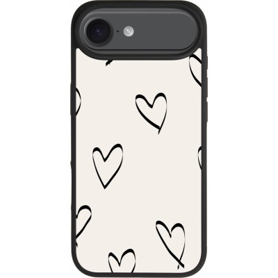 iPhone Air Case Hülle - Silikon schwarz Valentine 2023 minimalist hearts