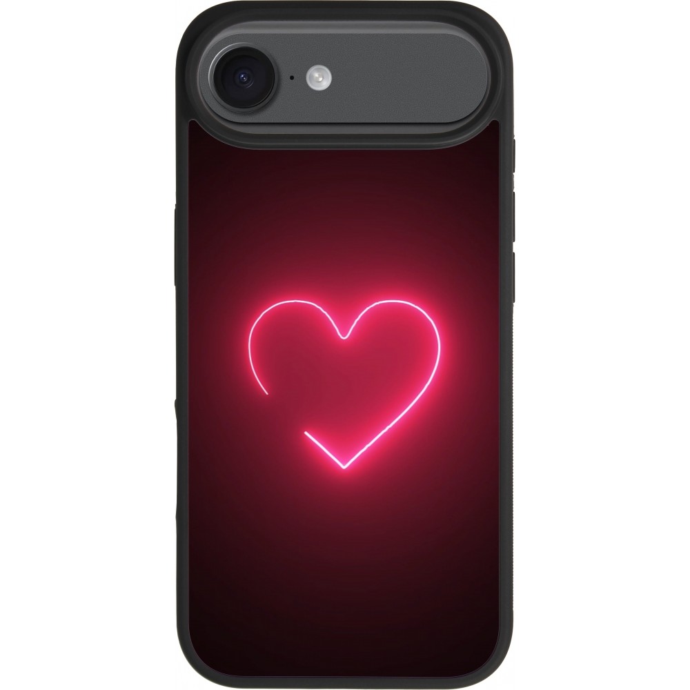 iPhone Air Case Hülle - Silikon schwarz Valentine 2023 single neon heart